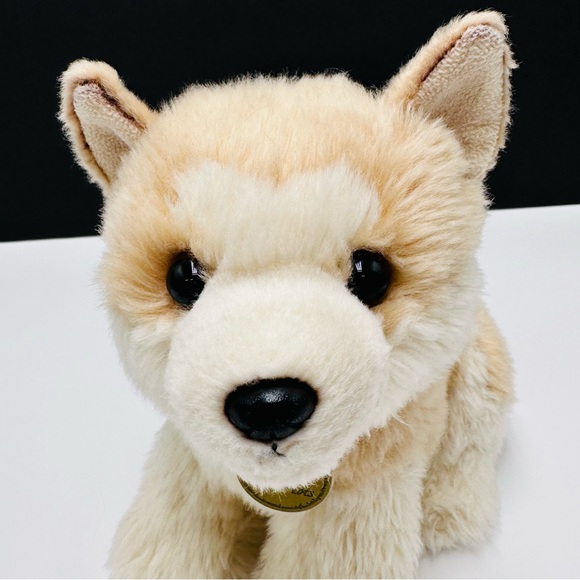 Aurora Miyoni Tots Akita Puppy Plush 9” Tan Cream Stuffed Realistic Dog #26239 - Picture 2 of 8